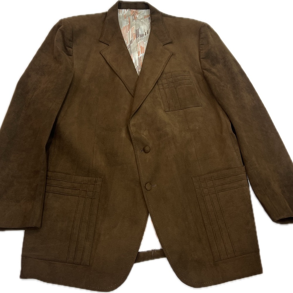 Vintage‎ 1970's Country Western Rancher Ultra Suede Leather Blazer Jacket 50L